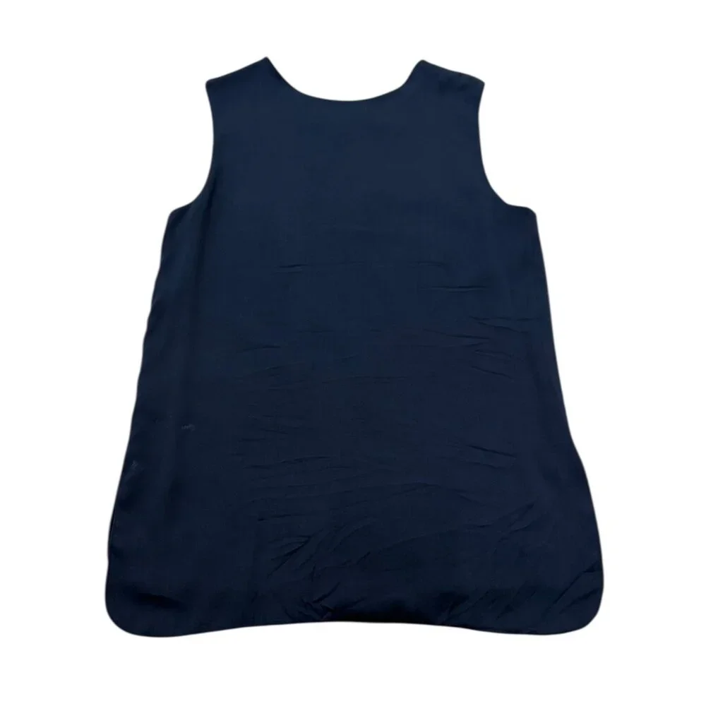 Vince Black Silk Leather Panel Sleeveless Top 2010s - Picture 6 of 6